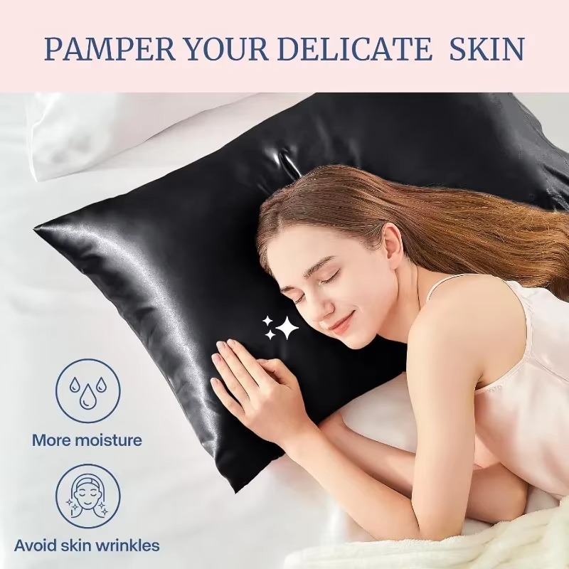 Satin Silk Pillowcase Hair Skin - With Gift for Women Men 1/2pcs
