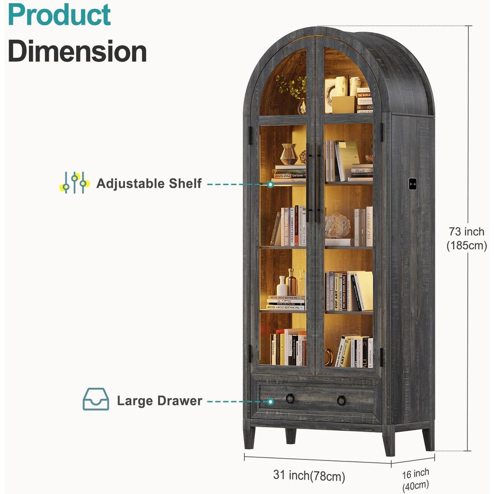 73 Arched Glass Display Cabine - огляд і ціна Lighting