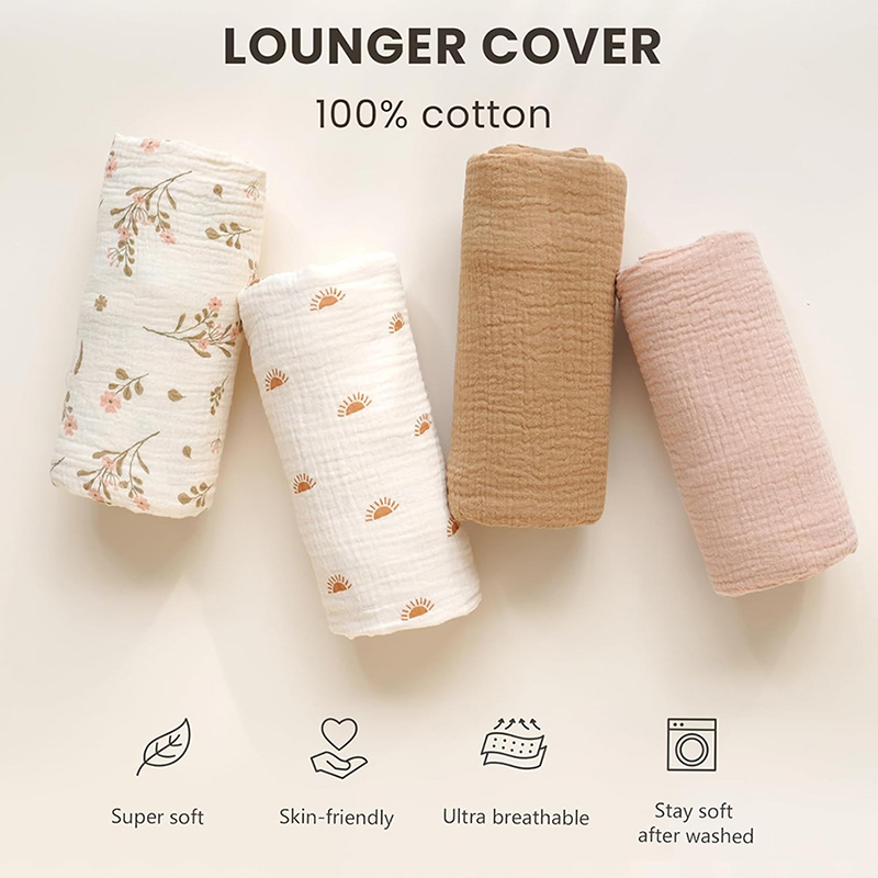 2PCS Baby Lounger Cover Muslin - огляд і ціна Muslin Cotton Bedspread