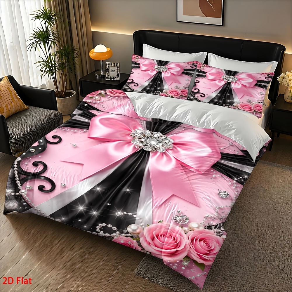 3-Piece Fashionable Black and  - огляд і ціна Duvet Cover Sets With Zipper